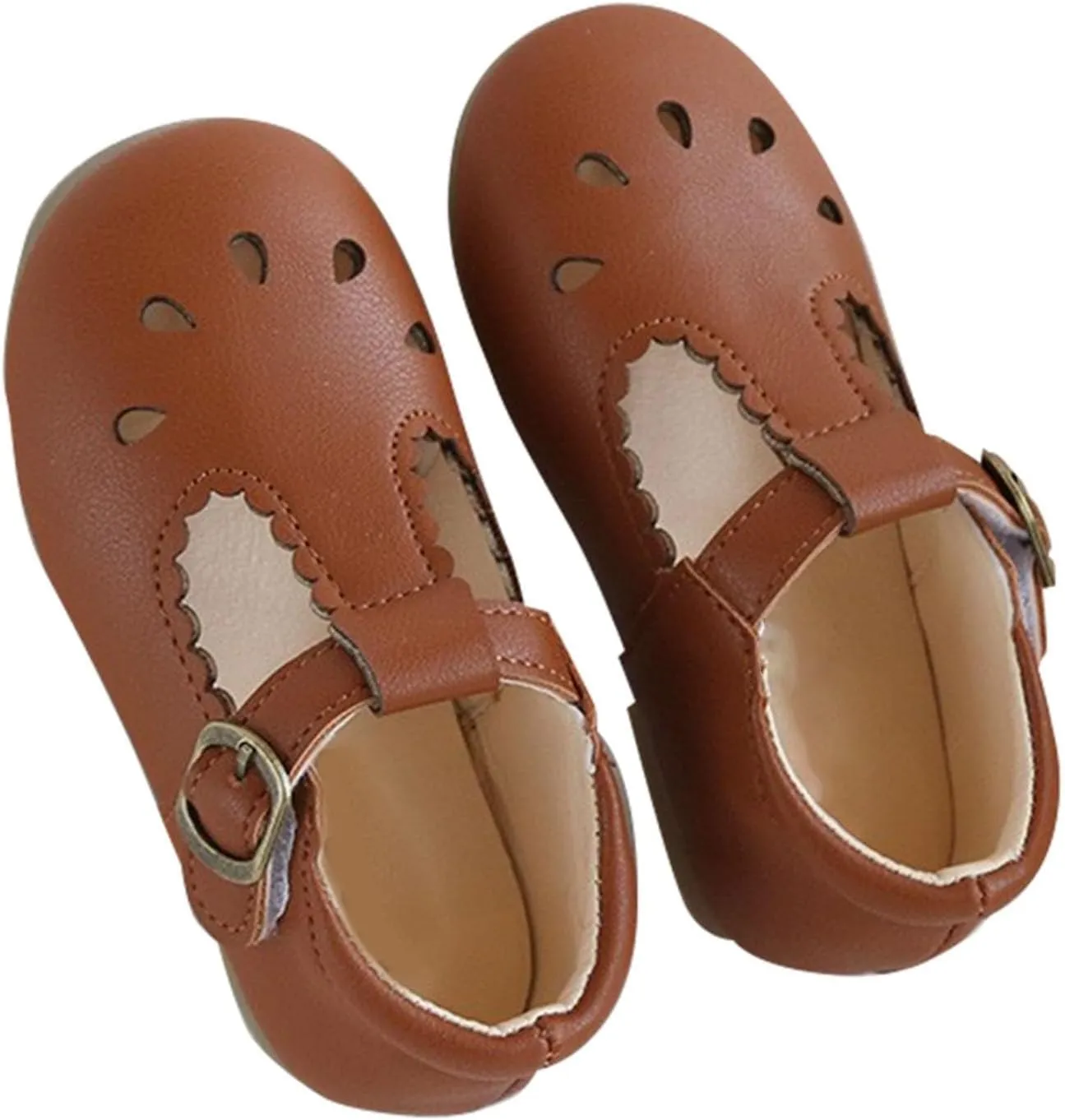Baby Infant Leather Mary Jane Sandals Soft Close Toe Ankle Summer Shoes Toddler Boys Girls Kids School Dress Sandals