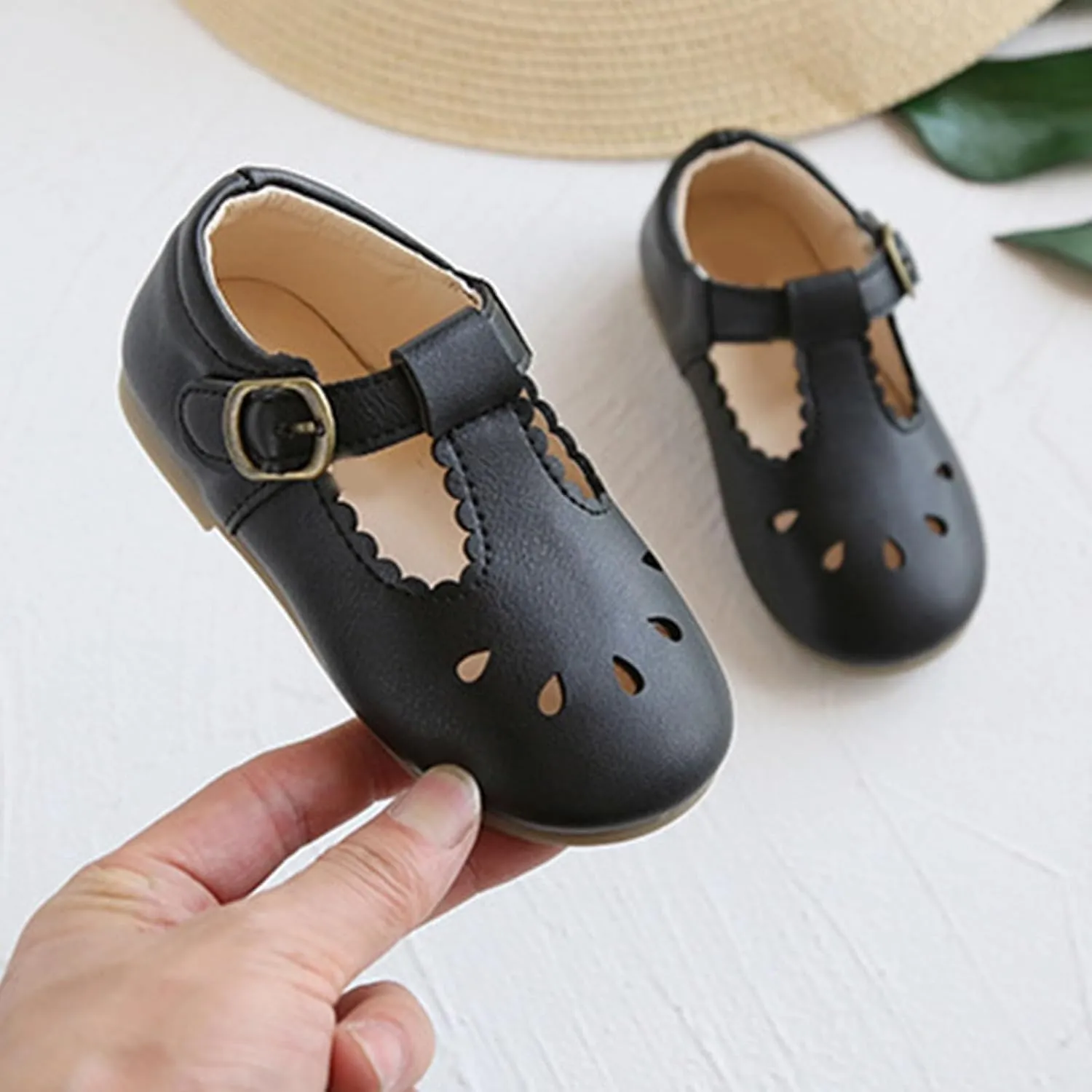 Baby Infant Leather Mary Jane Sandals Soft Close Toe Ankle Summer Shoes Toddler Boys Girls Kids School Dress Sandals