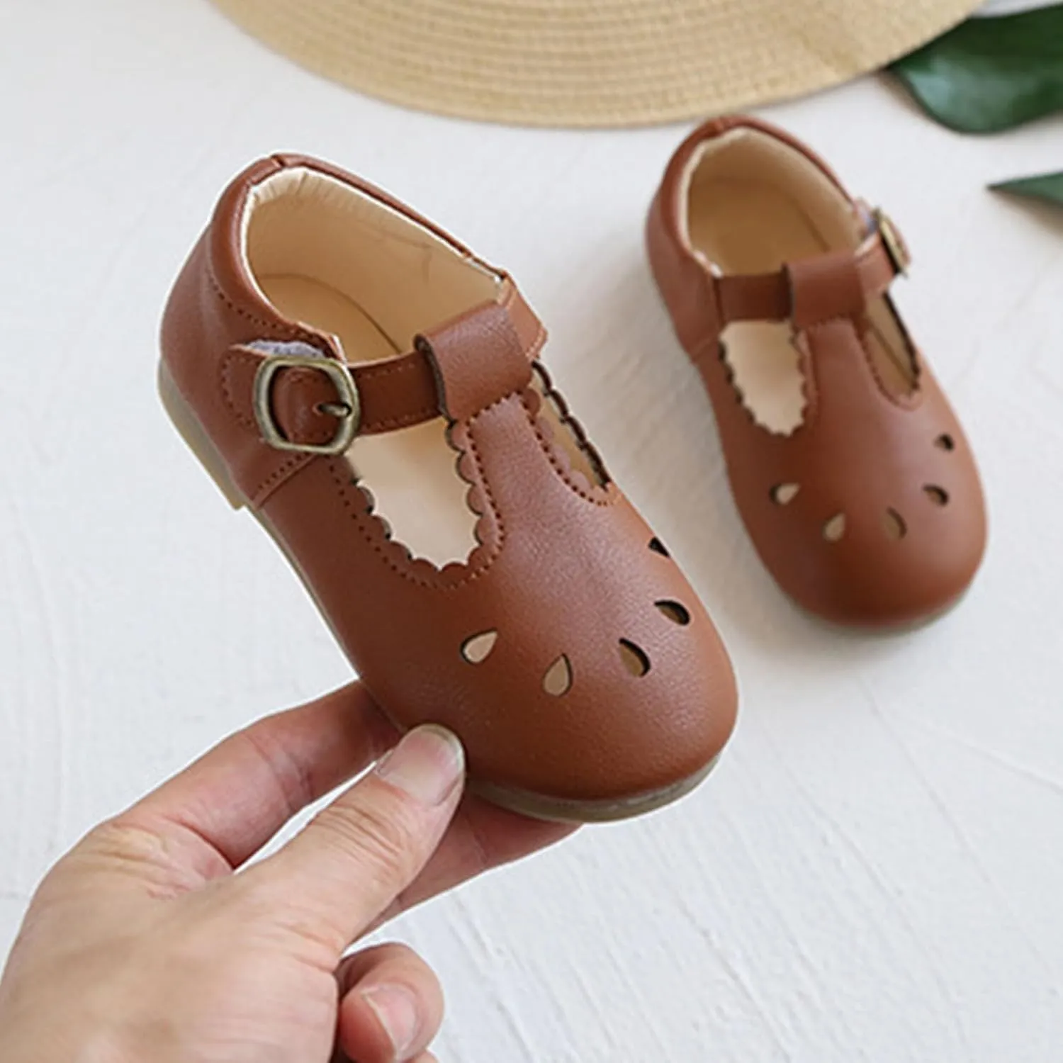 Baby Infant Leather Mary Jane Sandals Soft Close Toe Ankle Summer Shoes Toddler Boys Girls Kids School Dress Sandals
