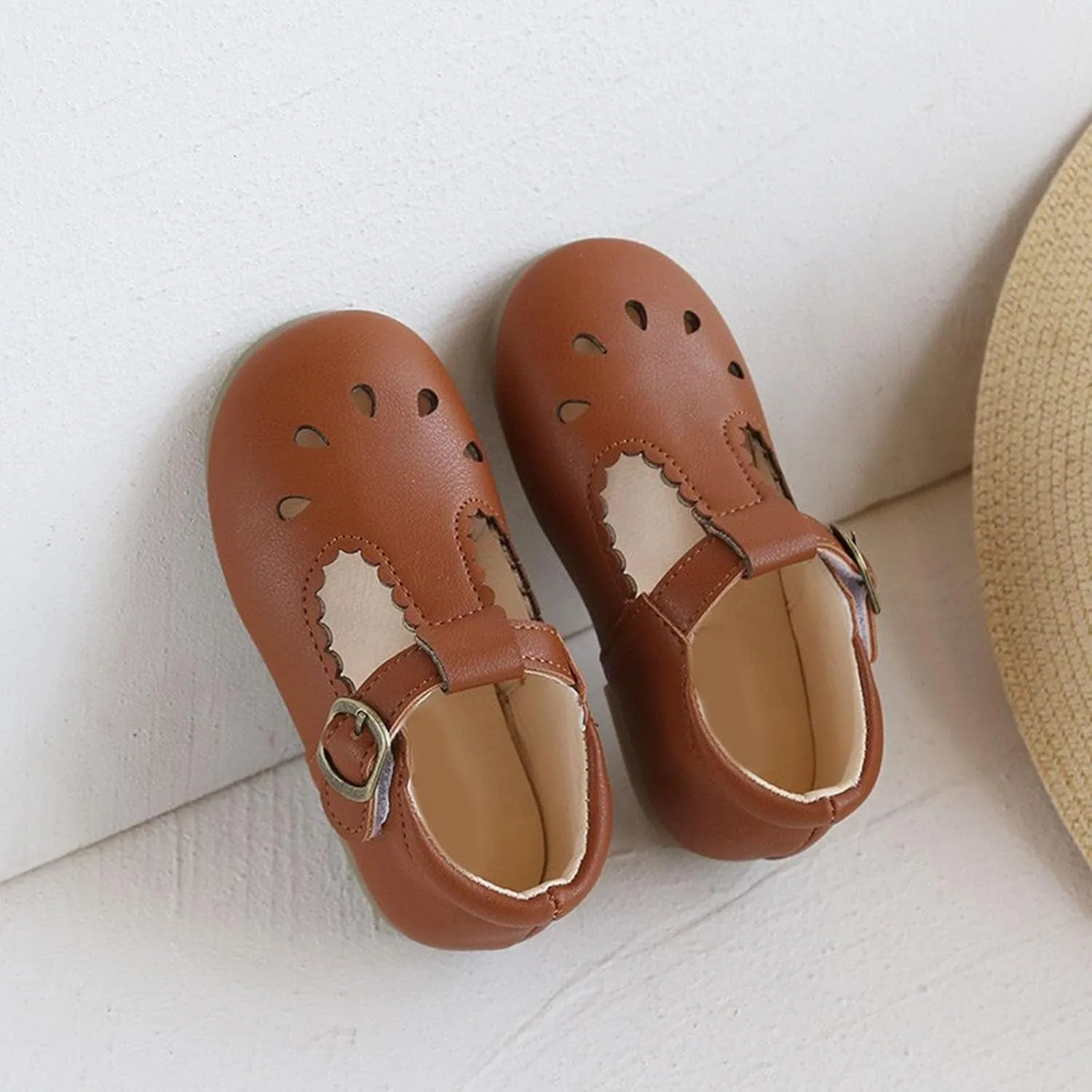 Baby Infant Leather Mary Jane Sandals Soft Close Toe Ankle Summer Shoes Toddler Boys Girls Kids School Dress Sandals