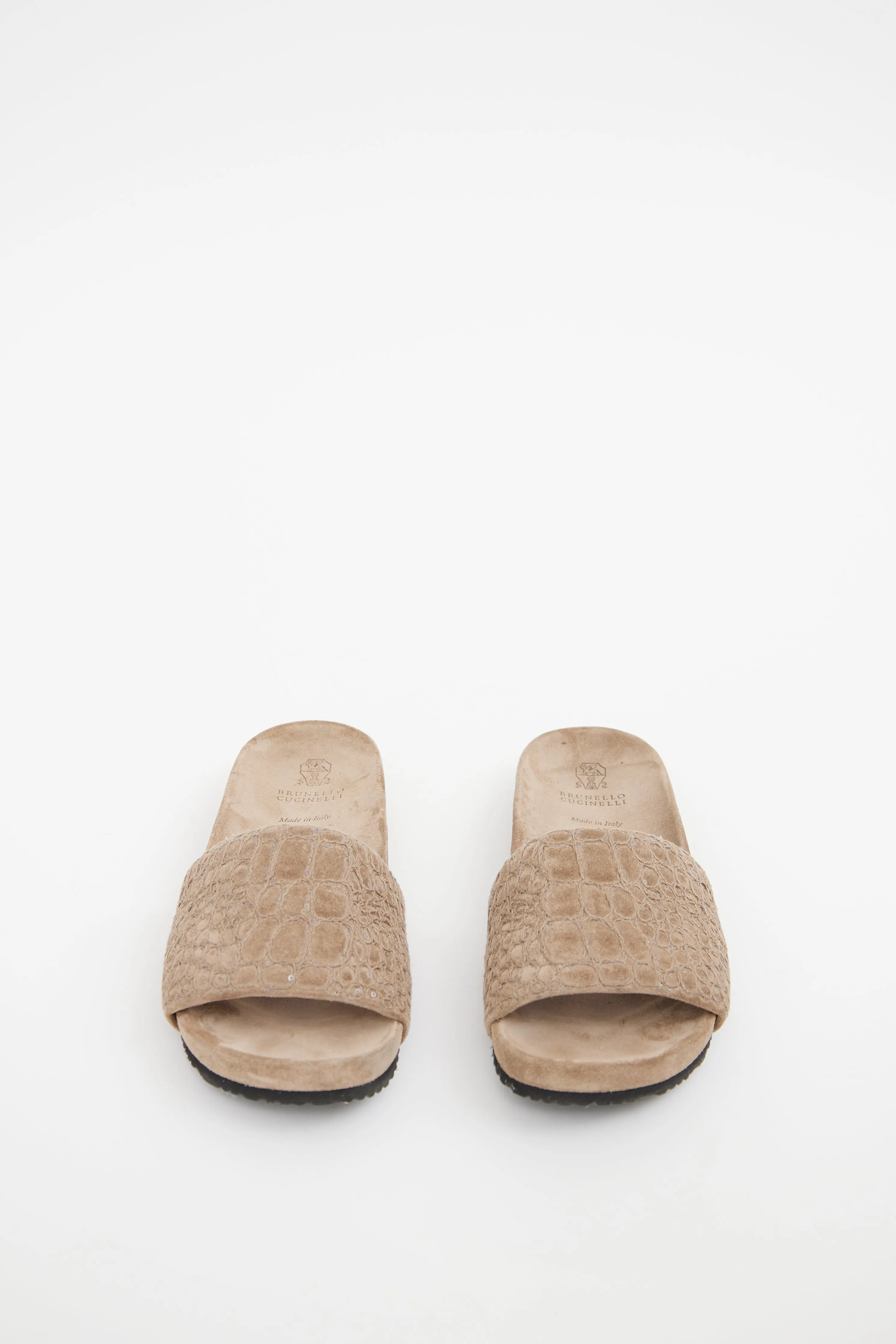 Beige Suede Slide