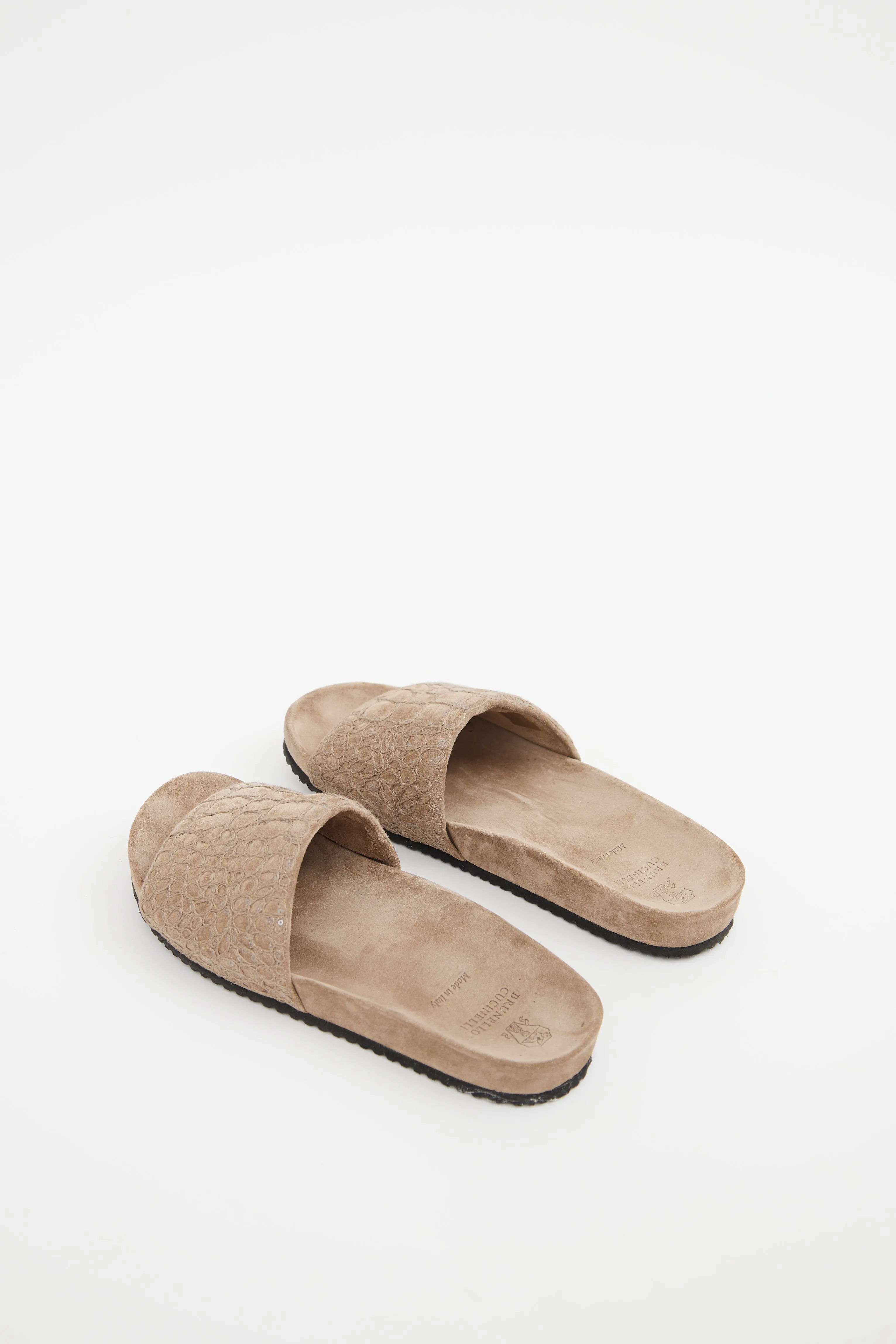 Beige Suede Slide