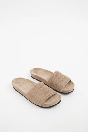 Beige Suede Slide