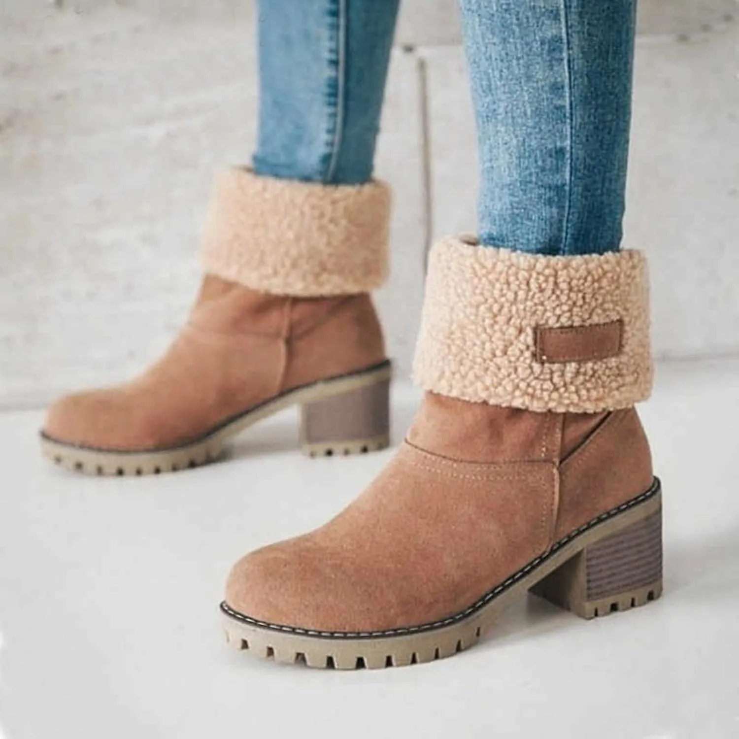 Boots for Women Winter Warm Snow Boots Ladies Casual Fashion Booties Ankle Boots Shoes Female Mid Calf Boots