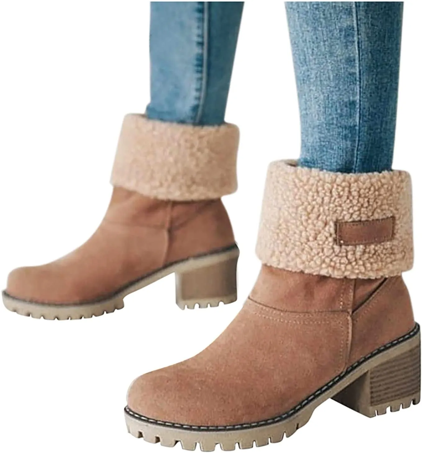 Boots for Women Winter Warm Snow Boots Ladies Casual Fashion Booties Ankle Boots Shoes Female Mid Calf Boots