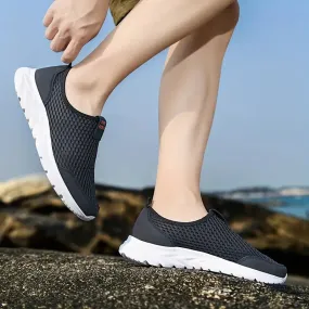 Bruno - Ademend gemakkelijke casual lichtgewicht mesh slip-on wandelschoenen