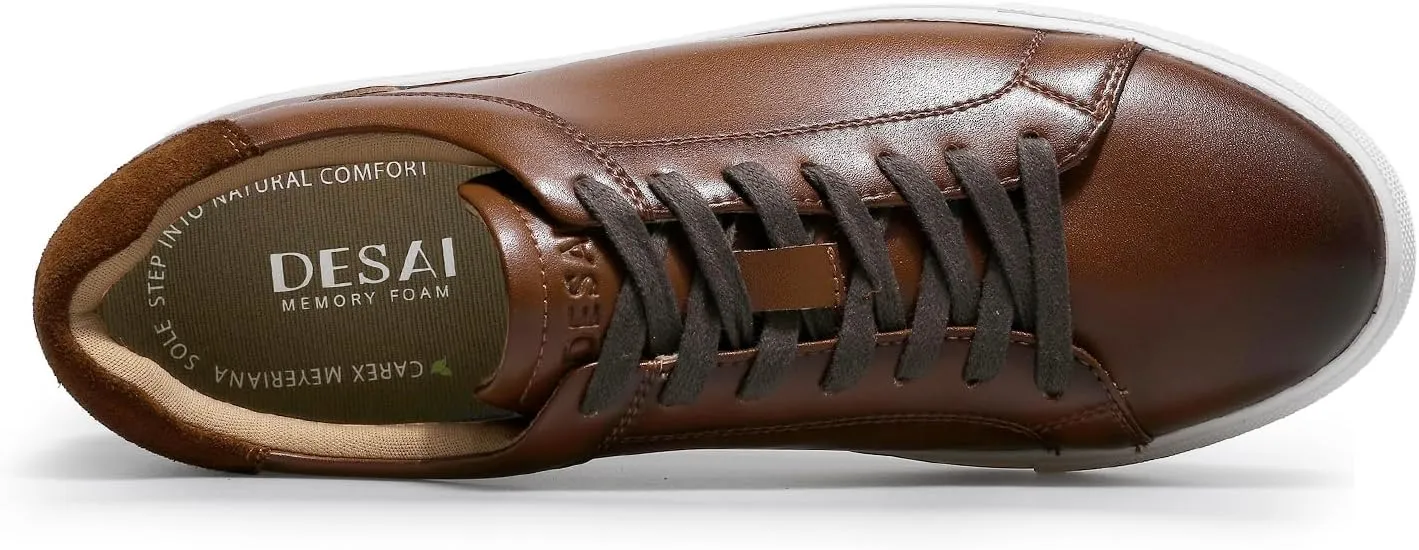 Classic Sneakers Leather Casual Dress Sneakers Breathable Lace-up Oxford Fashion Sneaker for Men
