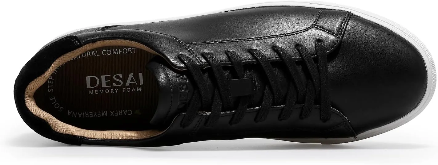 Classic Sneakers Leather Casual Dress Sneakers Breathable Lace-up Oxford Fashion Sneaker for Men
