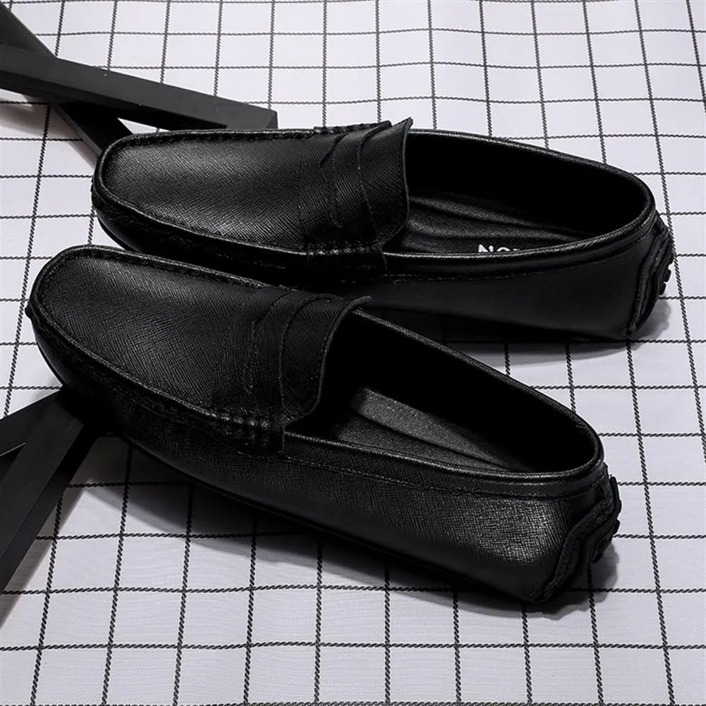 Easy to Put and Remove. Loafer Shoes for Men Genuine Leather Stitching Details Penny Loafer Flat Heel Comfortable Flexible Driving Slip On for All Occasions