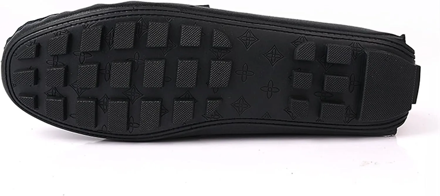 Easy to Put and Remove. Loafer Shoes for Men Genuine Leather Tassel Stitching Details Round Toe Flexible Lightweight Anti-Slip Casual Slip on for All Occasions