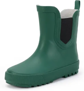 Hehainom Toddler Kids Rain Boots for Girls Boys Waterproof Rainboots Easy-on Light Weight Chelsea Rain Shoes