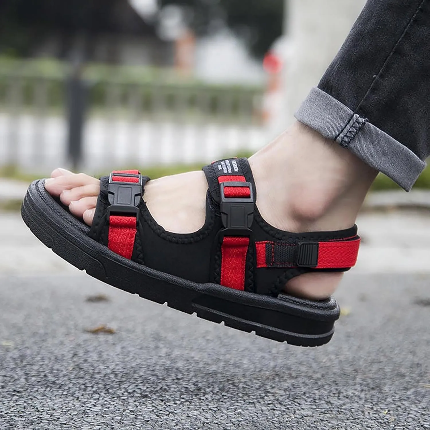 Hiking Sandals for Men Men's Athletic Outdoor Sandals Slides Men's Open Toe Strap Adjustable Sandal Summer