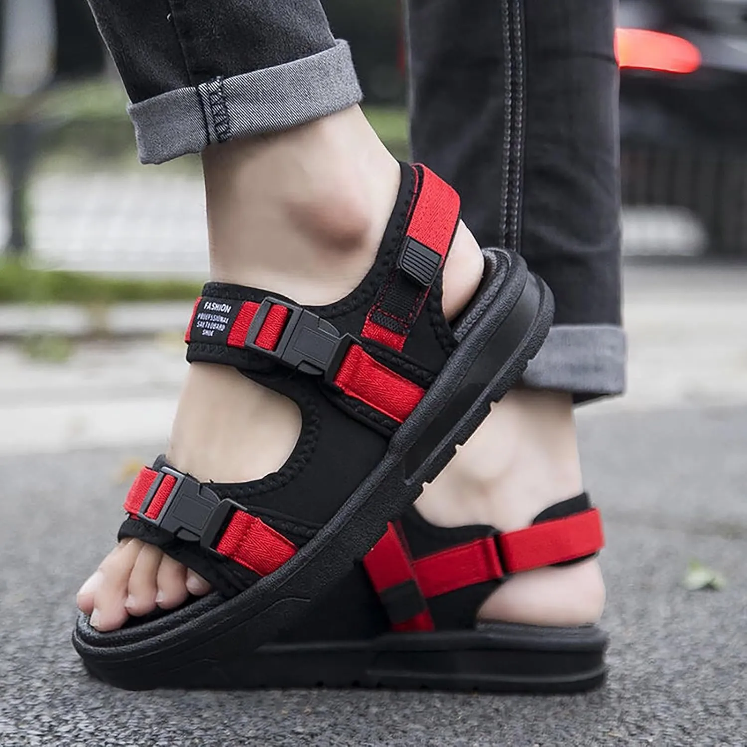Hiking Sandals for Men Men's Athletic Outdoor Sandals Slides Men's Open Toe Strap Adjustable Sandal Summer