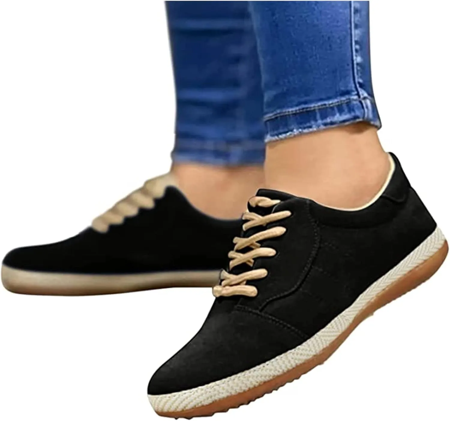 Lausiuoe Shoes For Women Dressy Flats Canvas Loafers Low Top Fashion Comfortable Classic Casual Soft Walking Slip On Sneakers