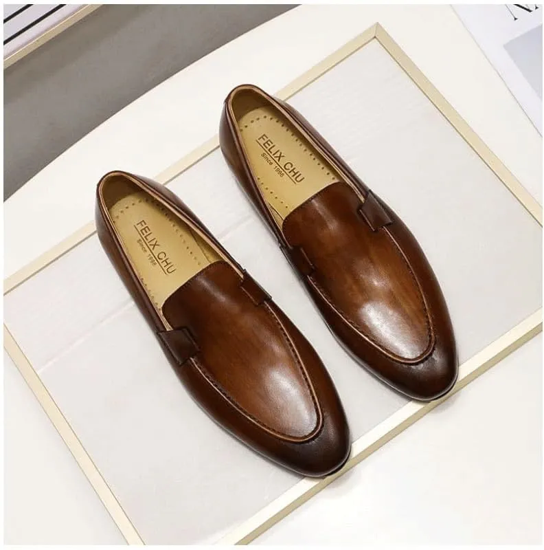 Men's Vintage Spike Dress Loafers Slip On Fashion Shoes for Formal Business Office Church
