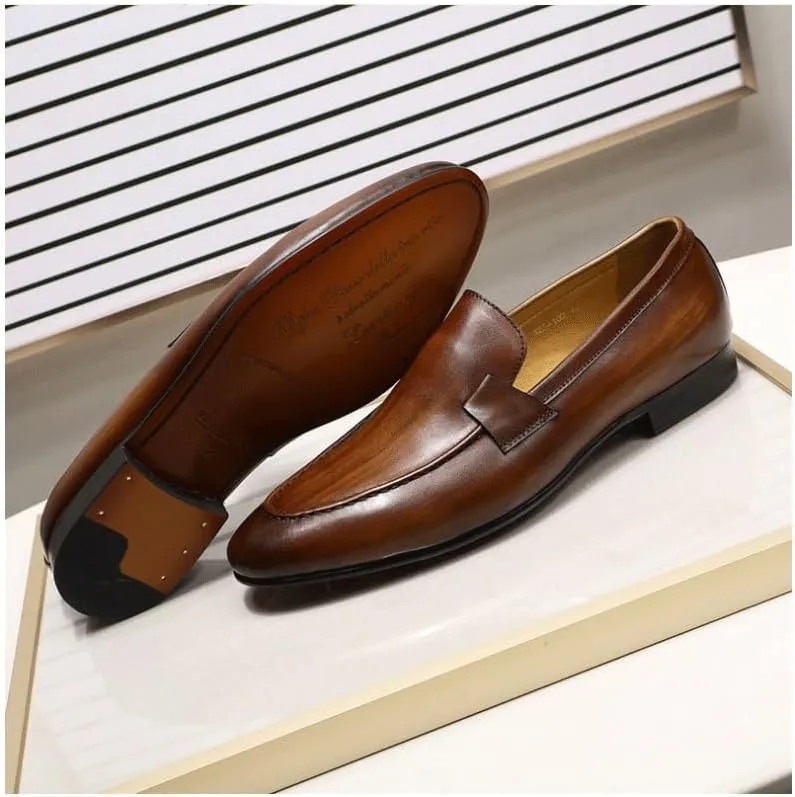 Men's Vintage Spike Dress Loafers Slip On Fashion Shoes for Formal Business Office Church