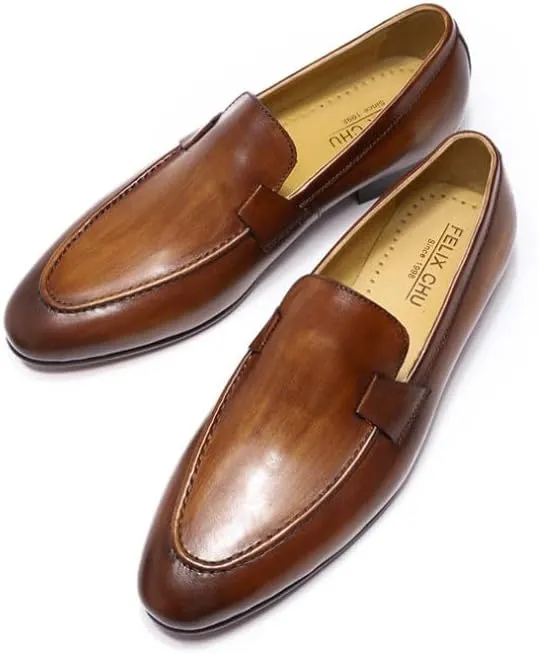 Men's Vintage Spike Dress Loafers Slip On Fashion Shoes for Formal Business Office Church