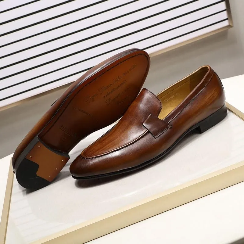 Men's Vintage Spike Dress Loafers Slip On Fashion Shoes for Formal Business Office Church