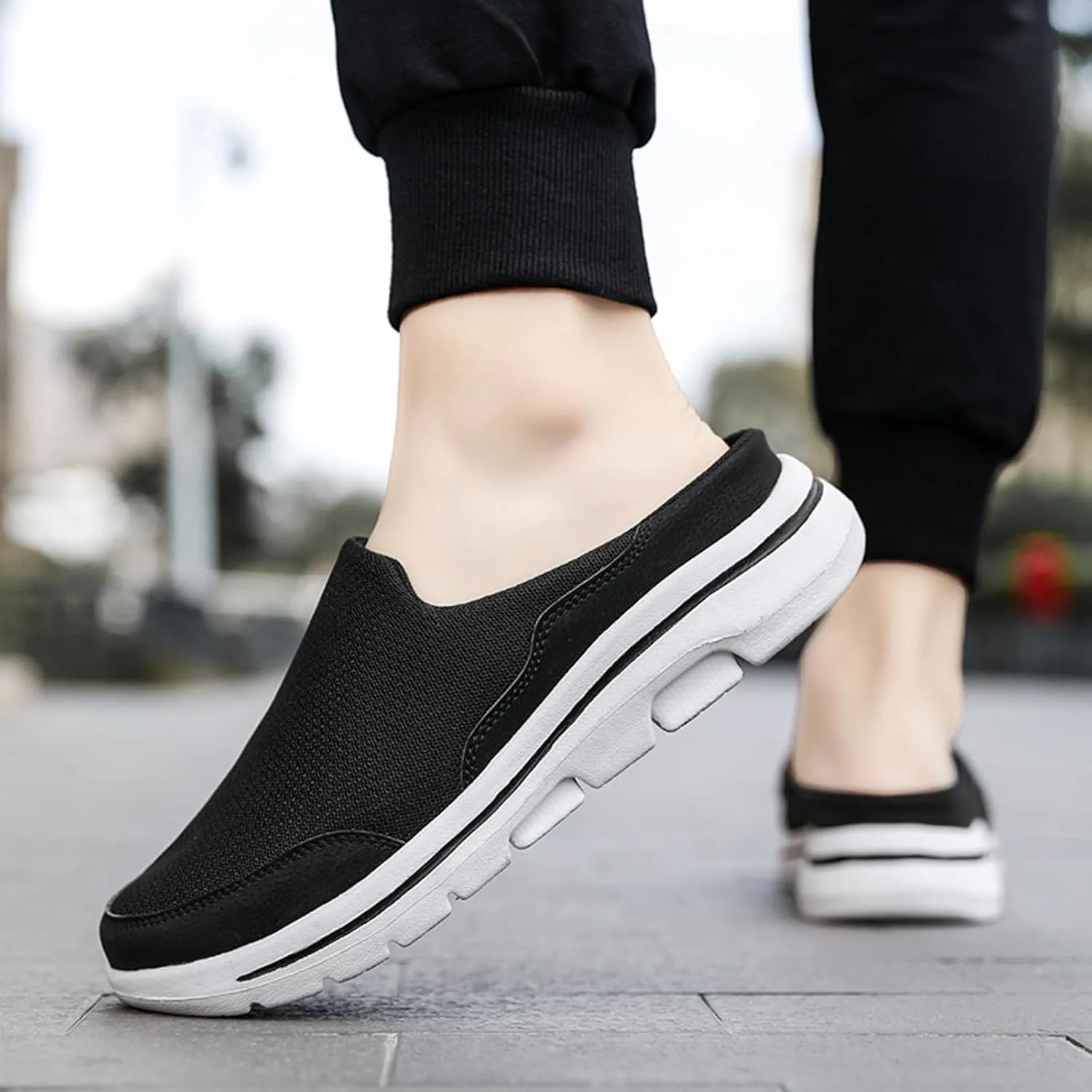 Orthopedic Sneakers for Women with Arch Support Slip on Walking Shoes Comfort Lightweight Breathable Mesh Sock Shoe Women Wide Width Comfortable Slip on Sneakers Half Flip Flops