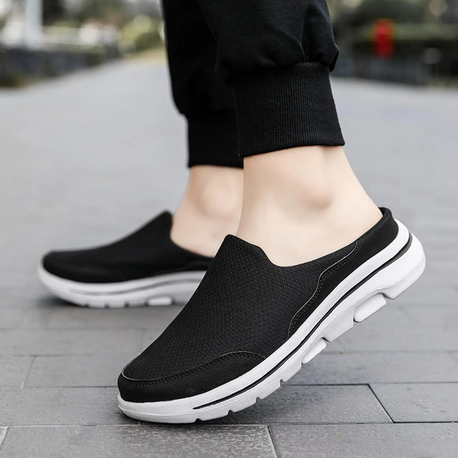 Orthopedic Sneakers for Women with Arch Support Slip on Walking Shoes Comfort Lightweight Breathable Mesh Sock Shoe Women Wide Width Comfortable Slip on Sneakers Half Flip Flops
