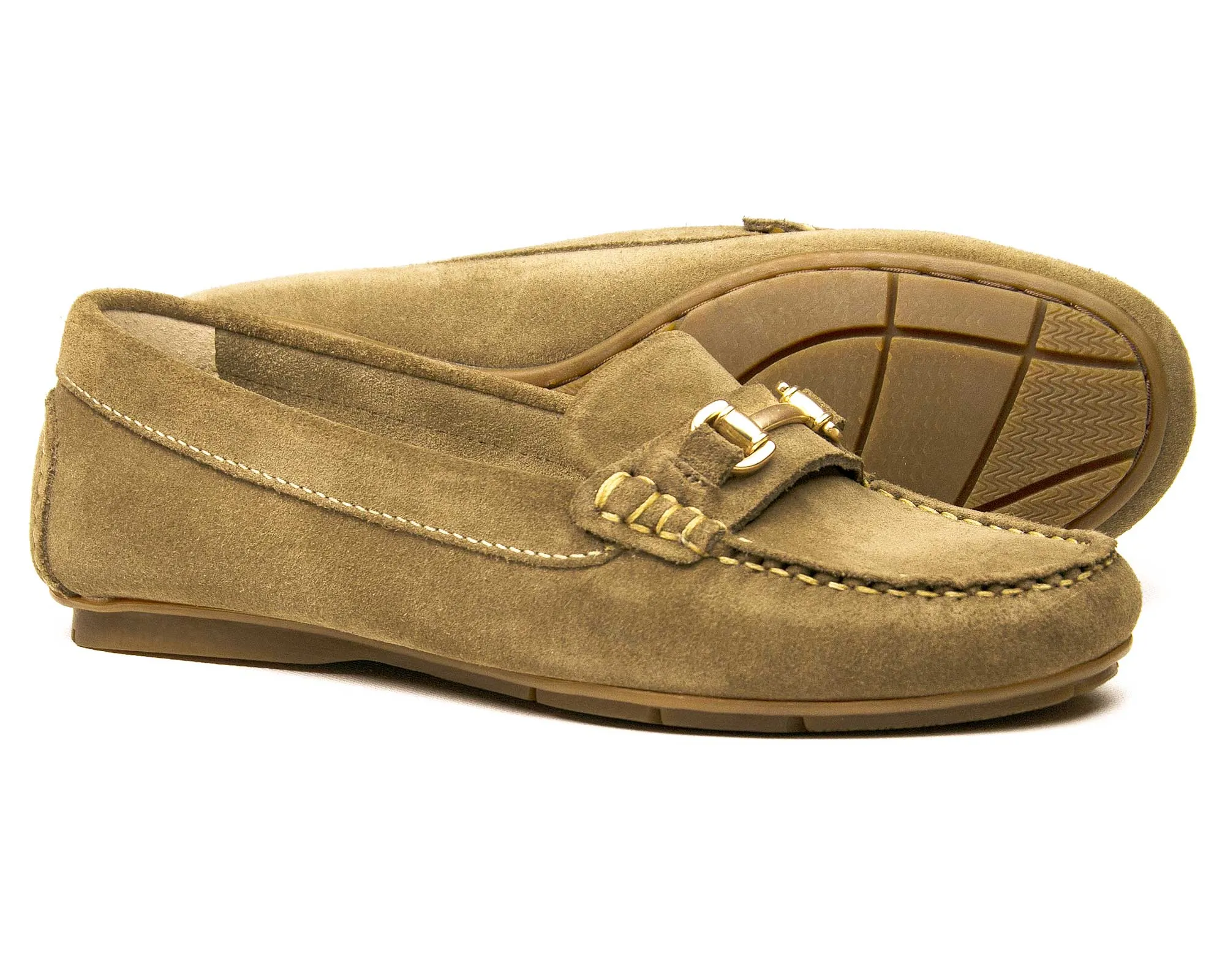 SALE CHELTENHAM Womens Light Brown Mushroom Nubuck Buckle Loafer by Orca Bay