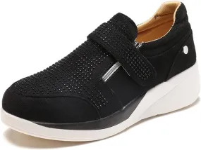 Slip On Sneakers Women Wide Width Walking Women's Fashion Canvas Shoes Round Toe Lightweight Non-Slip Flat Sneakers Classic Casual Fall Low Top Soft Comfort Breathable Slip On Walking Loafers