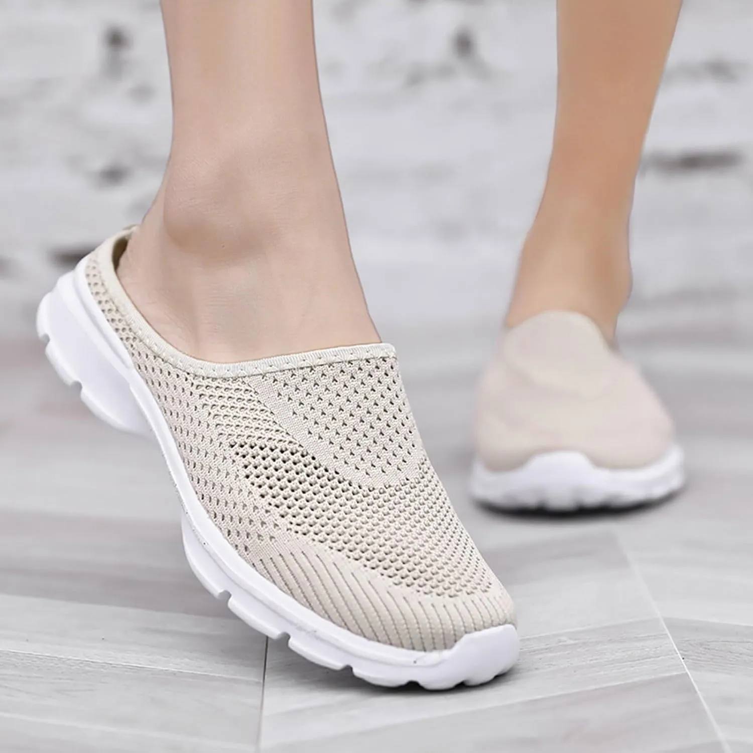 Women Mesh Sneaker Comfortable Breathable Lightweight Walking Shoes with Arch Support Summer Slip On Casual Sneakers
