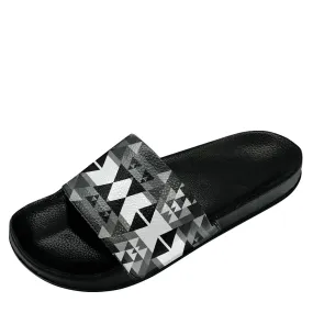 Writing on Stone Black and White Slide Sandals